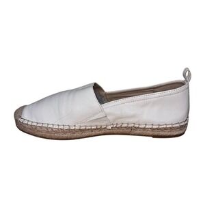 Sam Edelman Khloe Espadrille Flat Womens 9.5 White Leather Slip On Coastal Chic